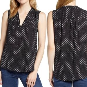 Vince Camuto Relaxed Black and White Sleeveless Blouse